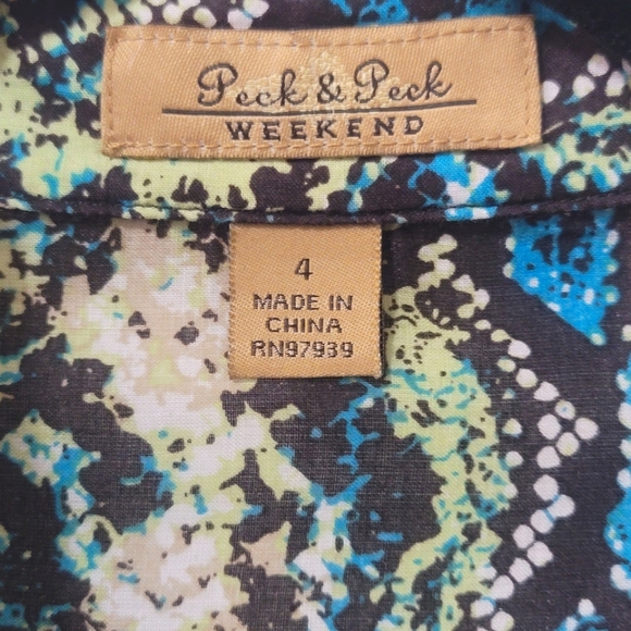 Y2K Peck & Peck Weekend Snakeskin Print Blouse - Picture 4 of 5